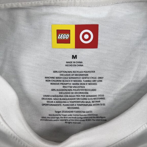 Lego x Target Urban Brick Minifigure White T-Shirt Sz Medium - Picture 4 of 4